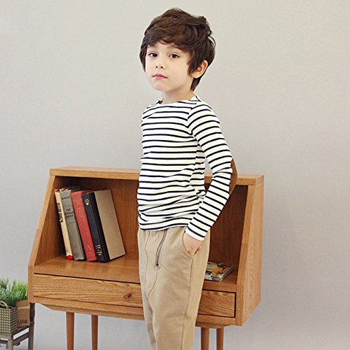 BHYDRY NiñIto Infantil Niños Bebé Chico Chica Raya De Manga Larga Remata Las Blusas Camiseta(Marina,130)