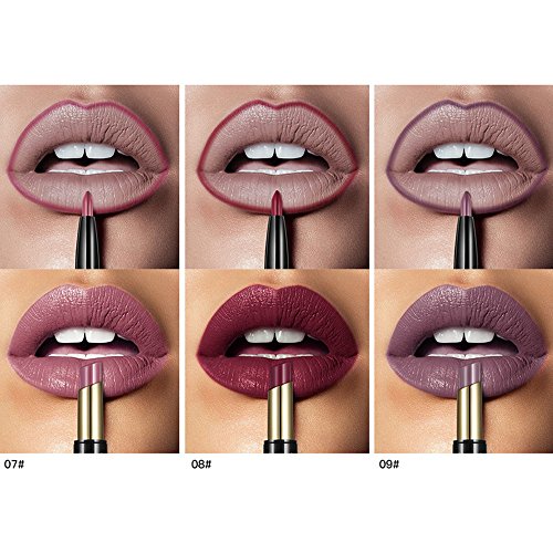 BHYDRY pintalabios Lápiz delineador de Labios a Prueba de Agua Duradero de Doble Extremo Lápiz 16 Colores