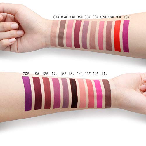 BHYDRY pintalabios QIBEST Lápiz Labial Duradero, delineador de Labios Resistente al Agua, de Doble Extremo, lápiz Labial