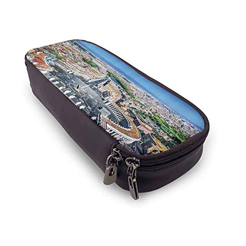 bianlidian Cityscape Decor Large Pencil Bag Estuche para bolígrafos Dom Iluminado en Colonia Puente Viejo y Rin al Atardecer Cultura Imprimir para Accesorios para bolígrafos Multi