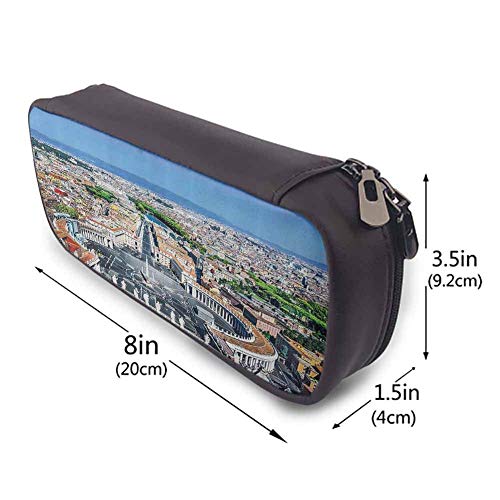 bianlidian Cityscape Decor Large Pencil Bag Estuche para bolígrafos Dom Iluminado en Colonia Puente Viejo y Rin al Atardecer Cultura Imprimir para Accesorios para bolígrafos Multi