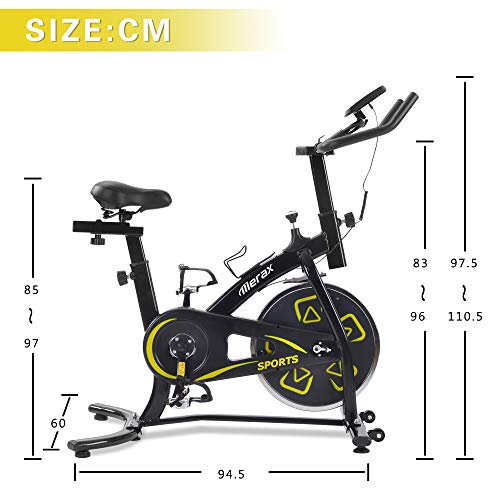 Bicicletas Estáticas de Spinning Ajustables Bicicleta Fitness con Volante 8KG Pantalla LCD, Bicicleta de Ejercicios Aeróbicos Sport para Casa Gym Interiores Ejercicios Cardiovasculares [EU Stock]