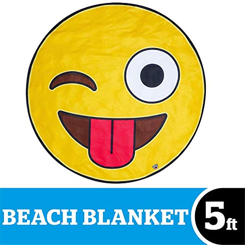 BigMouth Inc. – Toalla Playa Emoji Gigante – XXL Redonda Bano Alfombra