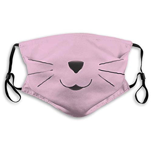 Bigotes de Gato (Rosa) Decoración Facial Negra Bufanda de Boca Reutilizable Lavable
