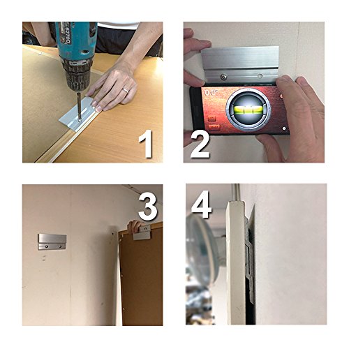 BIGTEDDY – Kit de herrajes Kit de montaje para colgar clips de aluminio Soporte para colgar para estante de fotos con espejo y gabinete con herrajes.