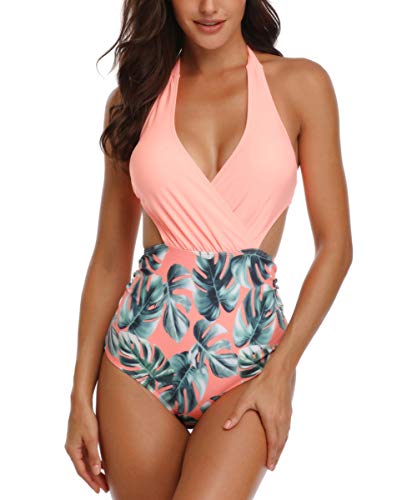 Bikini siamés con Cuello en V de una Pieza Bikinis Mujer Traje de baño Mujer Sexy Bikinis brasileños Bikini Playa Bañadores de Natacion