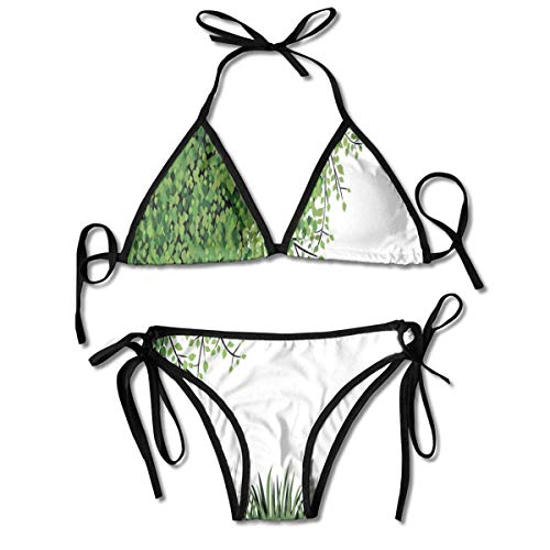 Bikini Trajes de baño Árbol Hierba en el Parque Hierbas Temporada de Verano Medio Ambiente ecológico Imagen de la Madre Tierra Conjuntos de Bikini Traje de baño Traje de baño