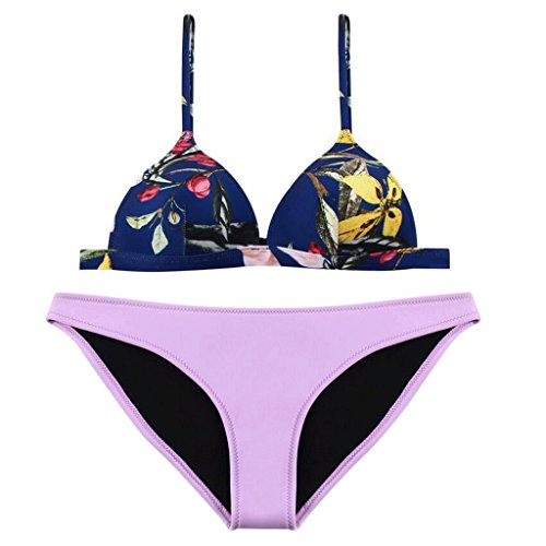 BIKINIS Maquillaje Traje de baño de impresión Retro Neopreno Split Bikini SPA Traje de baño Playa de baño (Color : Rojo, Tamaño : XL)