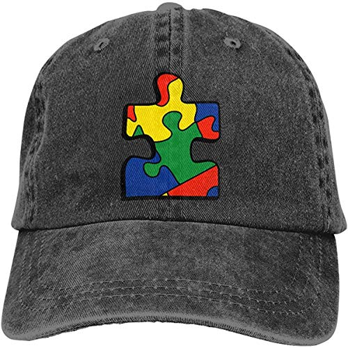 Bikofhd Men Or Women Denim Jeans Baseball Hat Adjustable Strap Low Profile Autism and The Puzzle Piece 1 Flat Cap Style4978