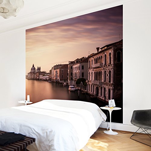 Bilderwelten Fotomural - Tarde en Venecia - Mural cuadrado papel pintado fotomurales murales pared papel para pared foto 3D mural pared barato decorativo, Tamaño: 336cm x 336cm