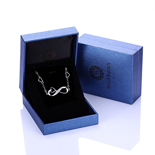 Billie Bijoux Pulsera de Plata esterlina Mujer Símbolo Amor Infinito Brazalete de Mujer Ajustable Regalo Ideal el día de San Valentín (C-Infinity Heart)