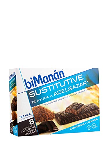 Bimanán Sustitutive Barritas Chocolate Negro Fondant 8 Uds
