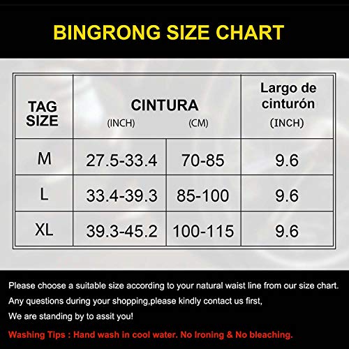 Bingrong Faja Deporte Entrenador de Cintura Entrenador Faja Reductora Adelgazante Faja de Fitness Neopreno Cintura Fajas Deportivas Lumbar Hombre Velcro (Negro, X-Large)