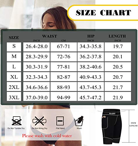Bingrong Pantalones para Adelgazar Mujer Pantalón de Sudoración Adelgazar Pantalones Cortos de Neopreno térmicos para Ejercicio para Pérdida de Peso Deportivo (Negro, Large)