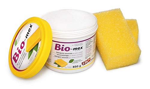 Bio-mex 850gr Pasta limpiadora Multiusos 100% Natural, Biodegradable. 2 Esponjsas Incluidas