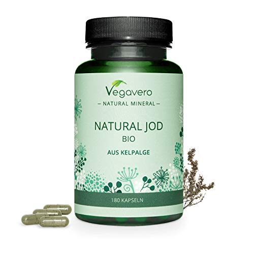 BIO Yodo Natural Vegavero® | 150 mcg=100% CDR | Sin Aditivos Artificiales | Procedente de Algas Marinas | Tiroides + Drenaje + Metabolismo* | 180 Cápsulas | Hipotiroidismo | Thyroid Energy