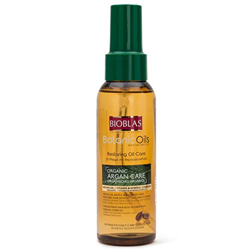 Bioblas Argan Care - Aceite de argán orgánico para cabello con complejo mineral y vitamina