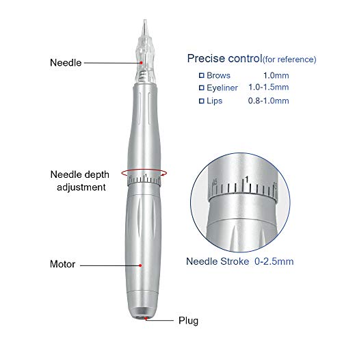 BIOMASER® Maquillaje Permanente Máquinas de Tatuaje Ceja Labio Tatuaje Maquillaje Permanente Máquina de Ceja Tallado Rotary Tattoo Pen Kit 3 Agujas
