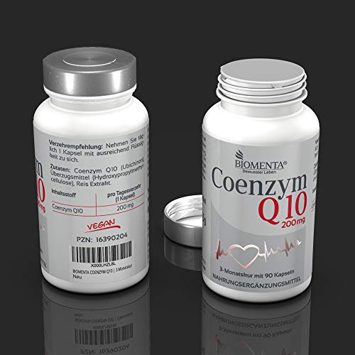 BIOMENTA COENZIMA Q10 200mg | 90 vegano Coenzima Q10 Cápsulas | por tres meses