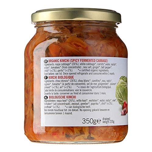 Biona Kimchi Ecológico Verduras Frescas Fermentadas - Paleo, Vegano, Vegetariano - Paquete 6 X 350 G