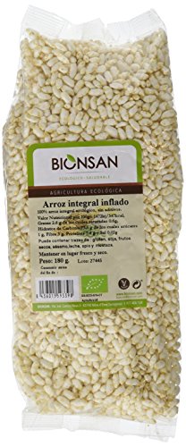 Bionsan Arroz Integral Inflado Ecológico - 3 Bolsas de 180 gr - Total: 540 gr