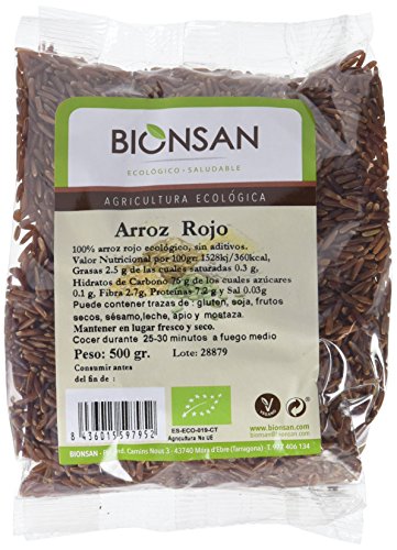 Bionsan Arroz Rojo Ecológico - 6 Bolsas de 500 g - Total: 3 kg