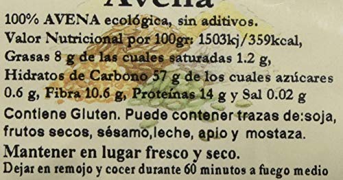 Bionsan Avena Sativa en Grano Ecológica - 6 Bolsas de 500 gr - Total: 3000 gr