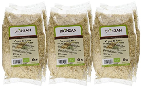 Bionsan Copos de Arroz Ecológicos - 6 Bolsas de 500 gr - Total: 3000 gr
