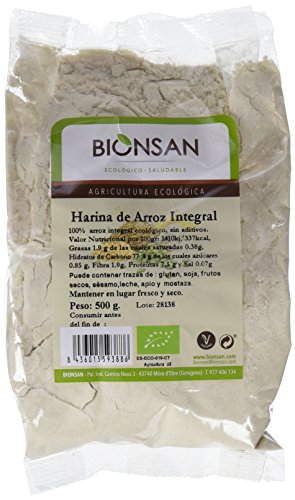 Bionsan Harina de Arroz Integral - 6 Paquetes de 500 gr - Total: 3000 gr