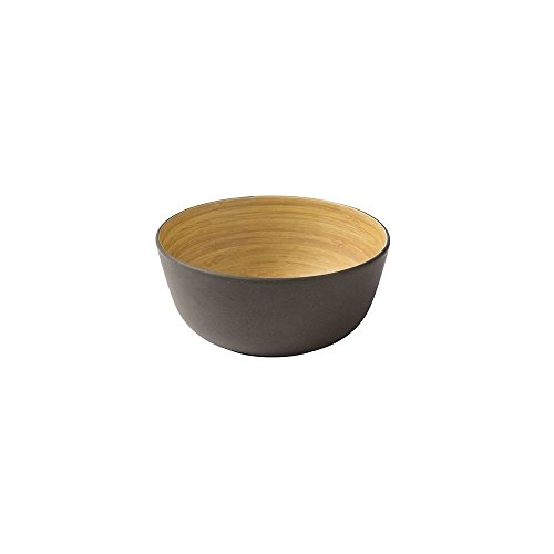 BIOZOYG 4 Piezas Cuenco de bambú de Primera Calidad Negro Antracita a 450 ml I vajillade bambú Cuenco de Cereales Cuenco de Fruta Cuenco de Madera Cuenco de la Ensalada