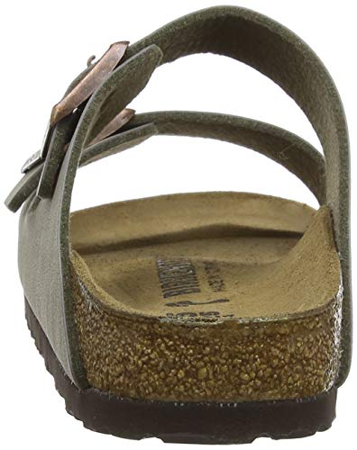 Birkenstock Arizona Birko-Flor Nubuck, Sandalias de Punta Descubierta Unisex Adulto, Beige (Grau (Nubuk Stone), 43 EU