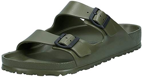 Birkenstock Arizona, Sandalias de Punta Descubierta para Hombre, Verde (Kaki), 41 EU