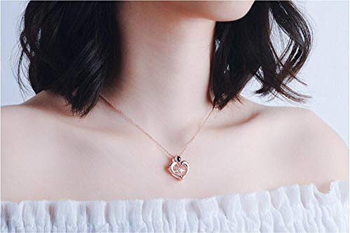 bishixiangenbaihuo Collar De Mujer Collar De Proyección De Fotos Personalizado Collar De 100 Idiomas Te Quiero Regalo De Cumpleaños para Novia(Oro Rosa Blanco y Negro 20)