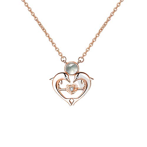 bishixiangenbaihuo Collar De Mujer Collar De Proyección De Fotos Personalizado Collar De 100 Idiomas Te Quiero Regalo De Cumpleaños para Novia(Oro Rosa Blanco y Negro 20)