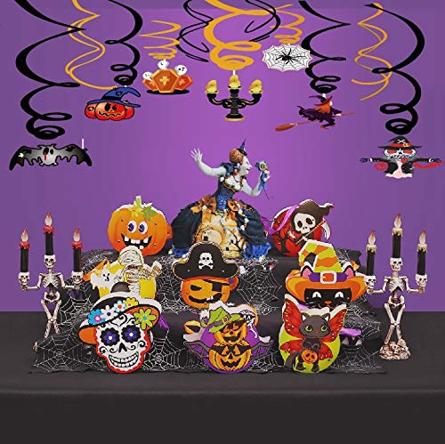 BJ-SHOP Remolino Colgante de Fiesta de Halloween,Adornos de Espiral de Halloween 44 Unids Colorido Techo Torbellino Serpentinas Espirales Lámina