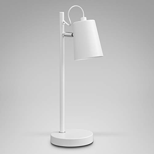 B.K.Licht Lámpara de mesa con pantalla en tela I Iluminación de ambiente I Para escritorio, dormitorio y sala de estar