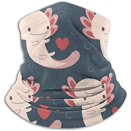 Bklzzjc Axolotls Hearts and Bubbles Calentador de Cuello - Tubo de Polaina para el Cuello, Diadema para el oído y máscara Facial.