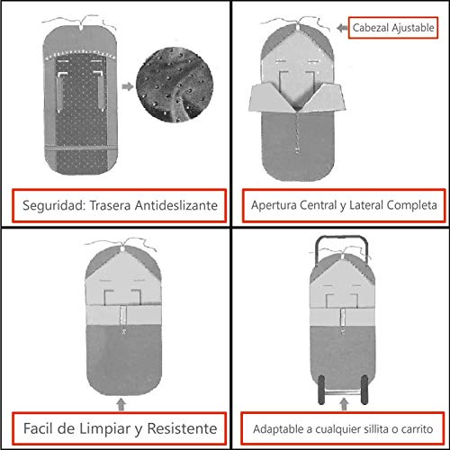 Black friday - Saco POLAR de Invierno de Silla de Paseo - (Casi Universal-Bugaboo-Mclaren) - Color: Rosa - OFERTA