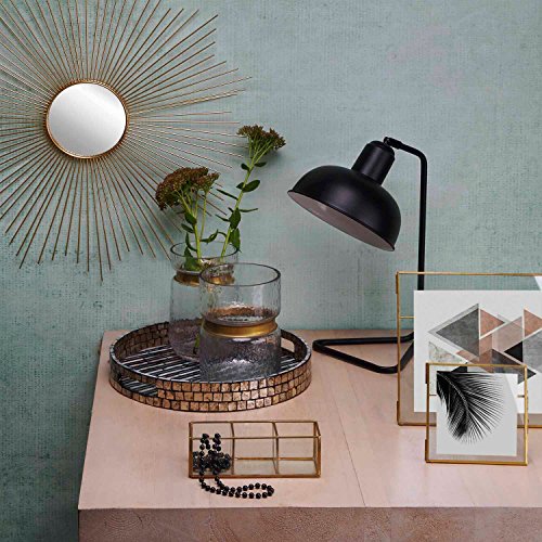 Black Velvet Studio Jarrón Vidrio Latón Decorativo Color Cristal – Florero Moderno Vintage para Hogar Oficina Sala Mesa Dimensiones Pequeñas Modelo Tendence 19x14x14 cm.