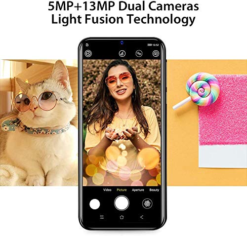 Blackview A60 Smartphone Dual SIM con Pantalla 6.1" (15.7cm) Water-Drop Screen, 13MP+2MP+5MP, 16GB ROM (SD 128GB), 4080mAh Batería Smartphone Libre, Android 8.1 Telefono Movil, GPS/WiFi-Negro
