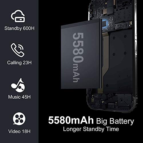 Blackview BV5900 Movil Resistente 3GB + 32GB Android 9.0 Dual SIM 4G Smartphone con Pantalla 5.7" HD+IPS, 13MP/0.3MP + 5MP, 5580mAh Batería, MT6761, Telefono IP68 Impermeable, NFC/Face ID/GPS- Negro