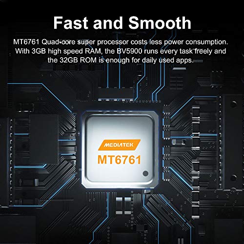 Blackview BV5900 Movil Resistente 3GB + 32GB Android 9.0 Dual SIM 4G Smartphone con Pantalla 5.7" HD+IPS, 13MP/0.3MP + 5MP, 5580mAh Batería, MT6761, Telefono IP68 Impermeable, NFC/Face ID/GPS- Negro