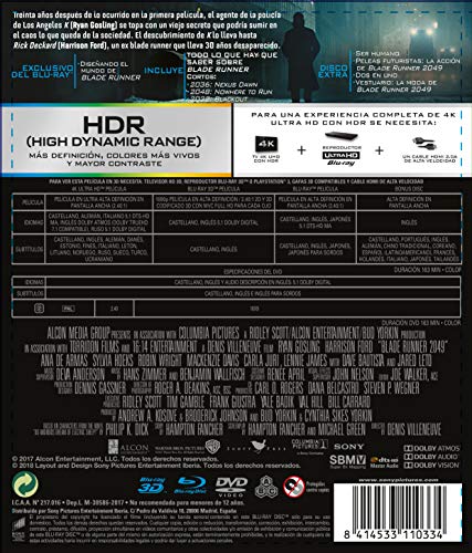 Blade Runner 2049 (4K UHD + BD 3D + BD + BD Extras + DVD) (Edición Especial Blaster Limitada) [Blu-ray]