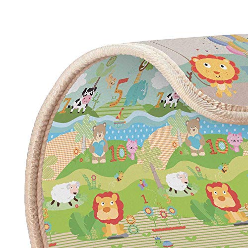 Blanketswarm Alfombrilla para niños de 12 a 36 Meses, no tóxica, 1 cm de Grosor, Doble Cara, Impermeable, de plástico LDPE, para niños pequeños, 200 x 180 cm, Extra Grande (A)
