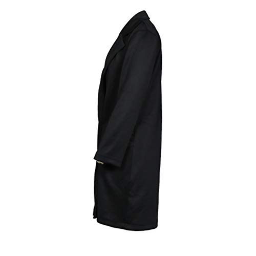 Blazer Chaquetas Elegante Mujer SUNNSEAN Abrigos de Bicolor con Cinturón Manga Larga Elegante Chaquetas de Blazer de Solapa Abrigos Largos con Botones Slim Cárdigan de Moda Chaquetas (XXL, Negro2)