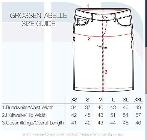 BlendShe Adria Falda (Minifalda, Falda Tejana, Falda Deportiva) para Mujer Elástico, tamaño:S, Color:Medium Blue Washed (29052)