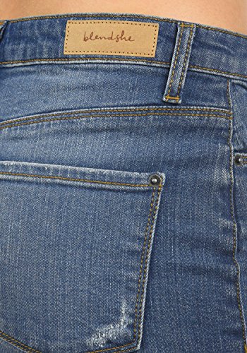 BlendShe Adria Falda (Minifalda, Falda Tejana, Falda Deportiva) para Mujer Elástico, tamaño:S, Color:Medium Blue Washed (29052)