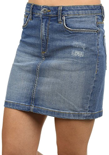 BlendShe Adria Falda (Minifalda, Falda Tejana, Falda Deportiva) para Mujer Elástico, tamaño:S, Color:Medium Blue Washed (29052)