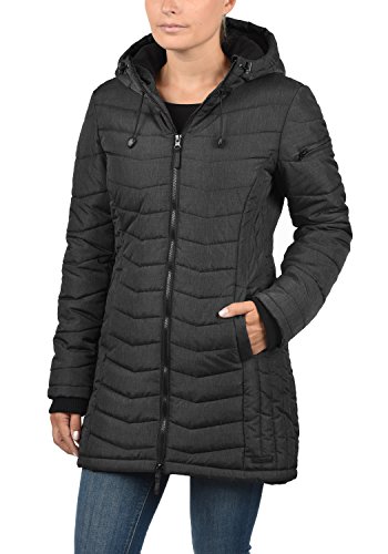 BlendShe Nelly Chaqueta Acolchada De Plumas Abrigo Parka para Mujer Forrado con Capucha, tamaño:XL, Color:Black (20100)