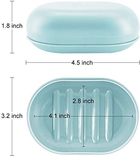 Bligli - Caja de jabón para Viajes, 2 Paquetes, Viajes, campamentos y Almacenamiento (Verde)